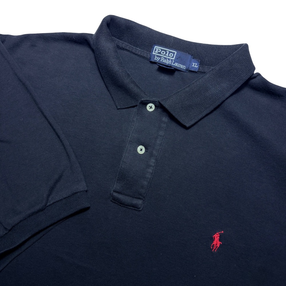 Polo Ralph Lauren Mens XL faded black Short Sleeve Red pony golf preppy shirt